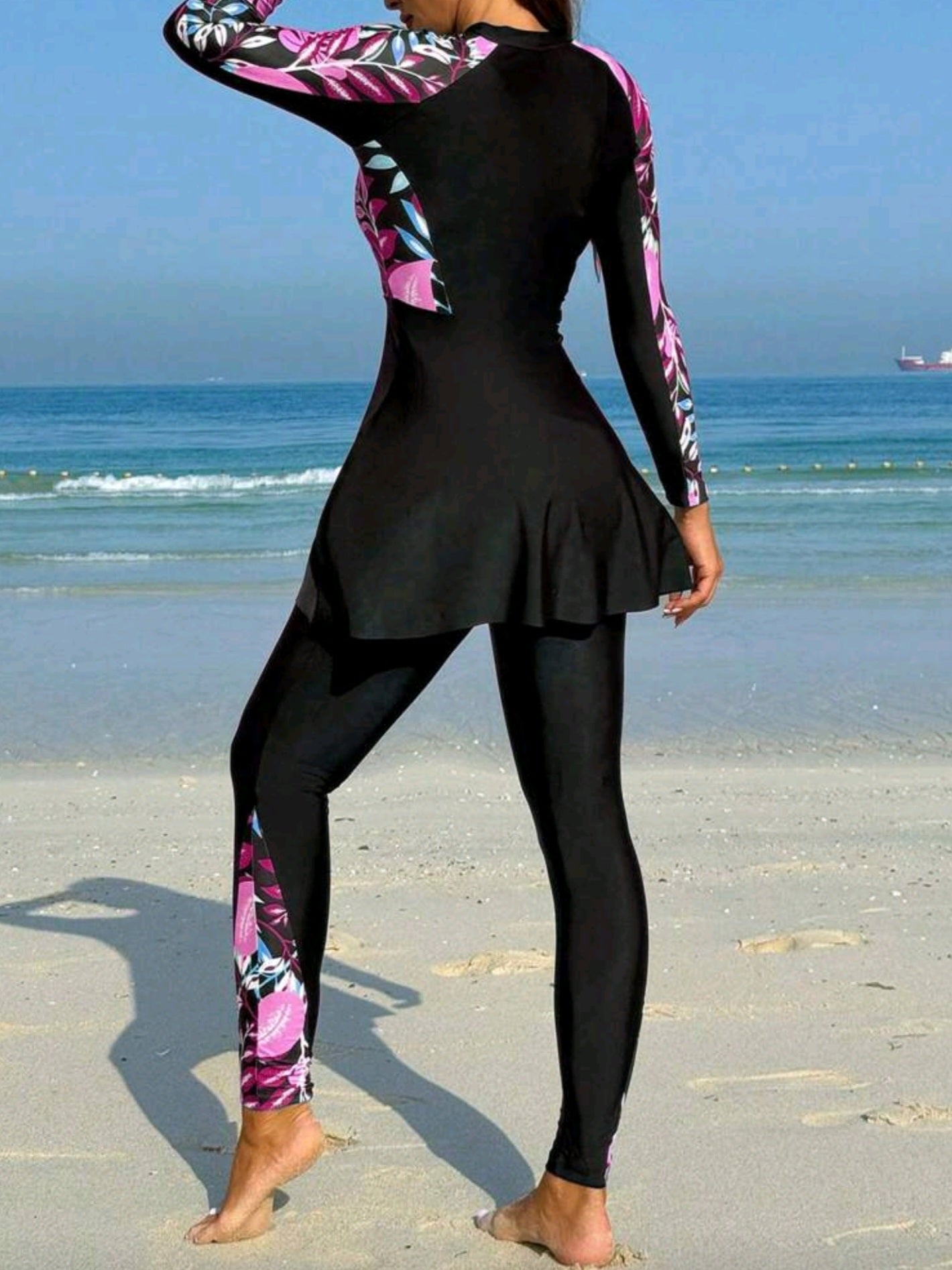 1274 2 pcs Long Sleeve Top and Swim pants