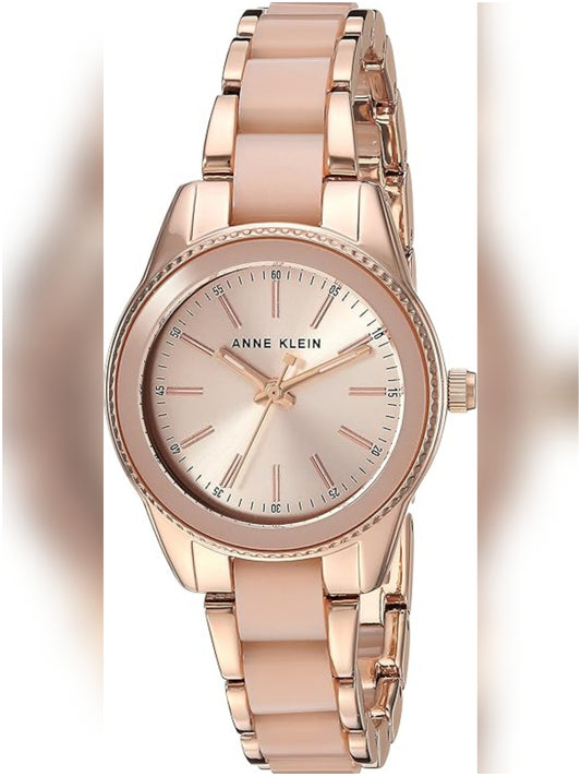 Anne Klein Resin Bracelet Watch - Rose Gold and Light Pink