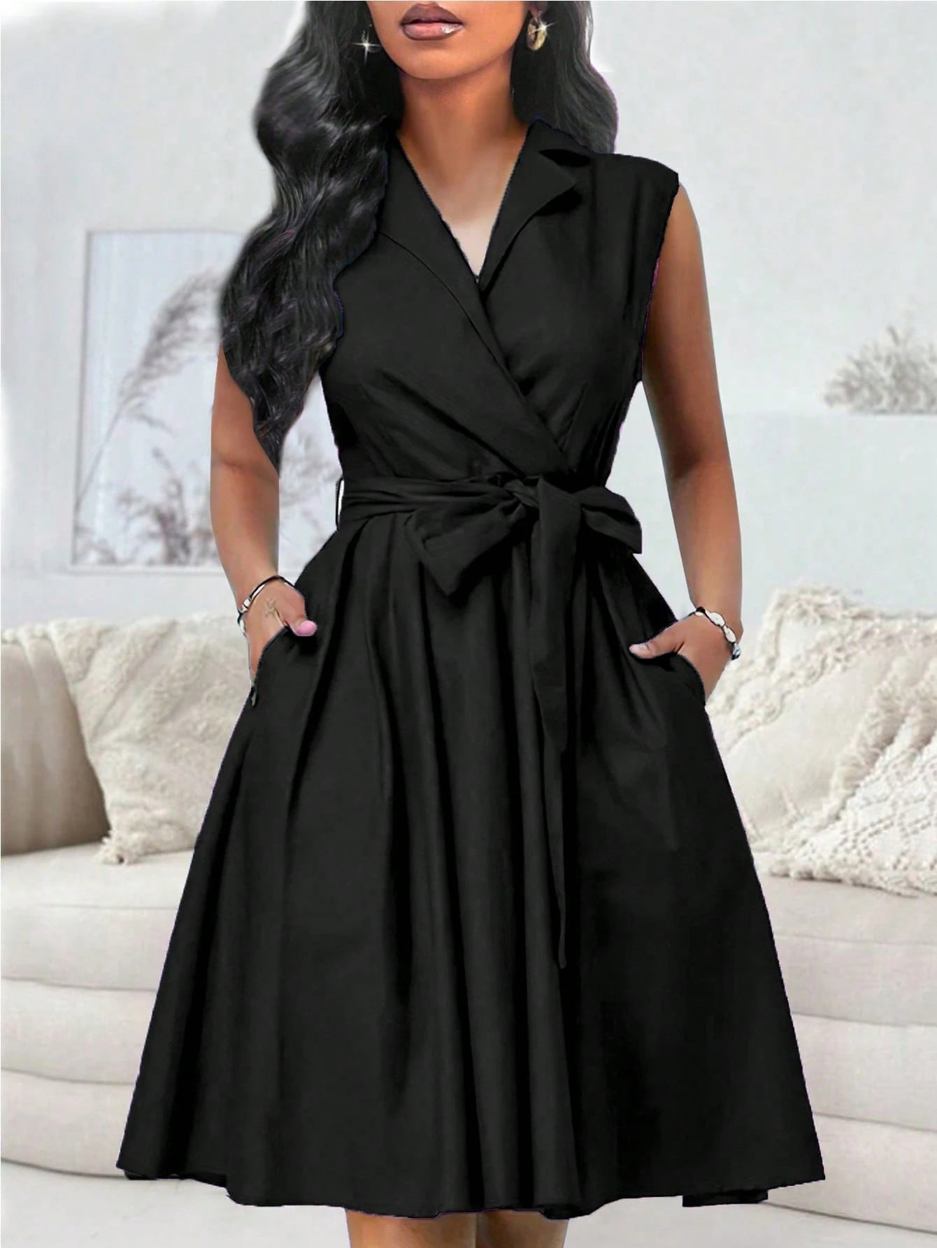 2271 Wrap Belted Dress