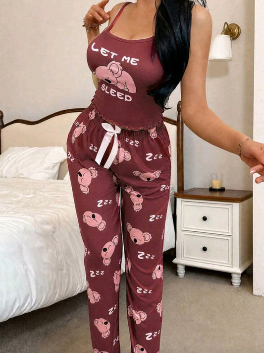 4655 Camisole Top and Long Pants Sleepset