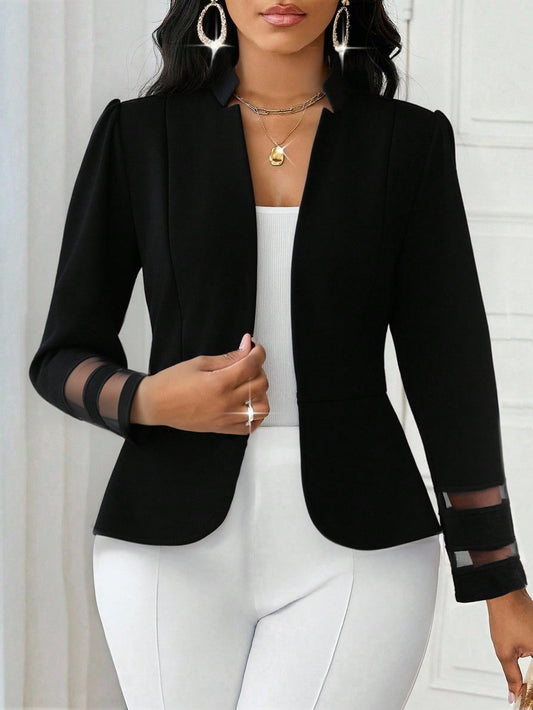 7668 Open Front Cinched Waist Jacket