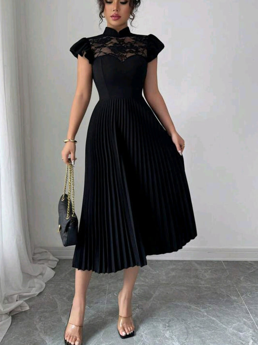#7506 Elegant Dress With Peplum Sleeves