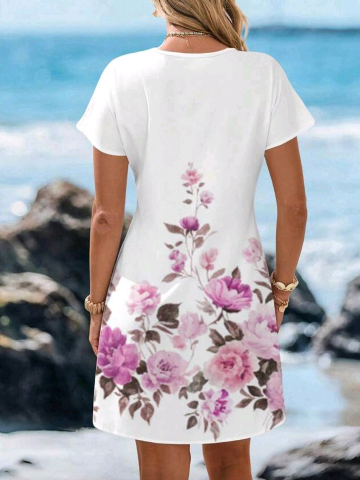 0300 V-Neck Short Dress