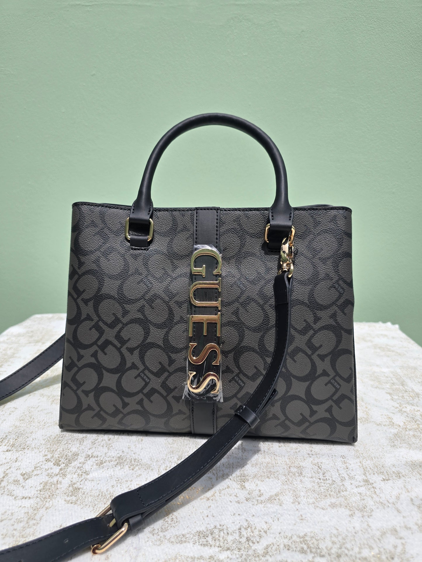 GUESS Satchel  Triple Compartment with 2  snap closure and 1 zipper