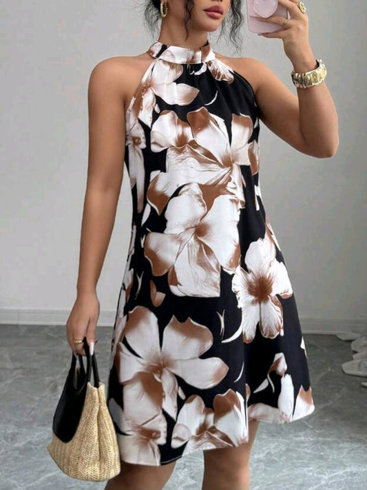 4456 High Neck Sleeveless Dress