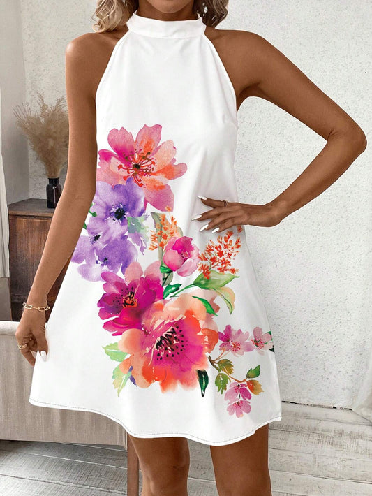 7170 Casual Loose Floral Dress