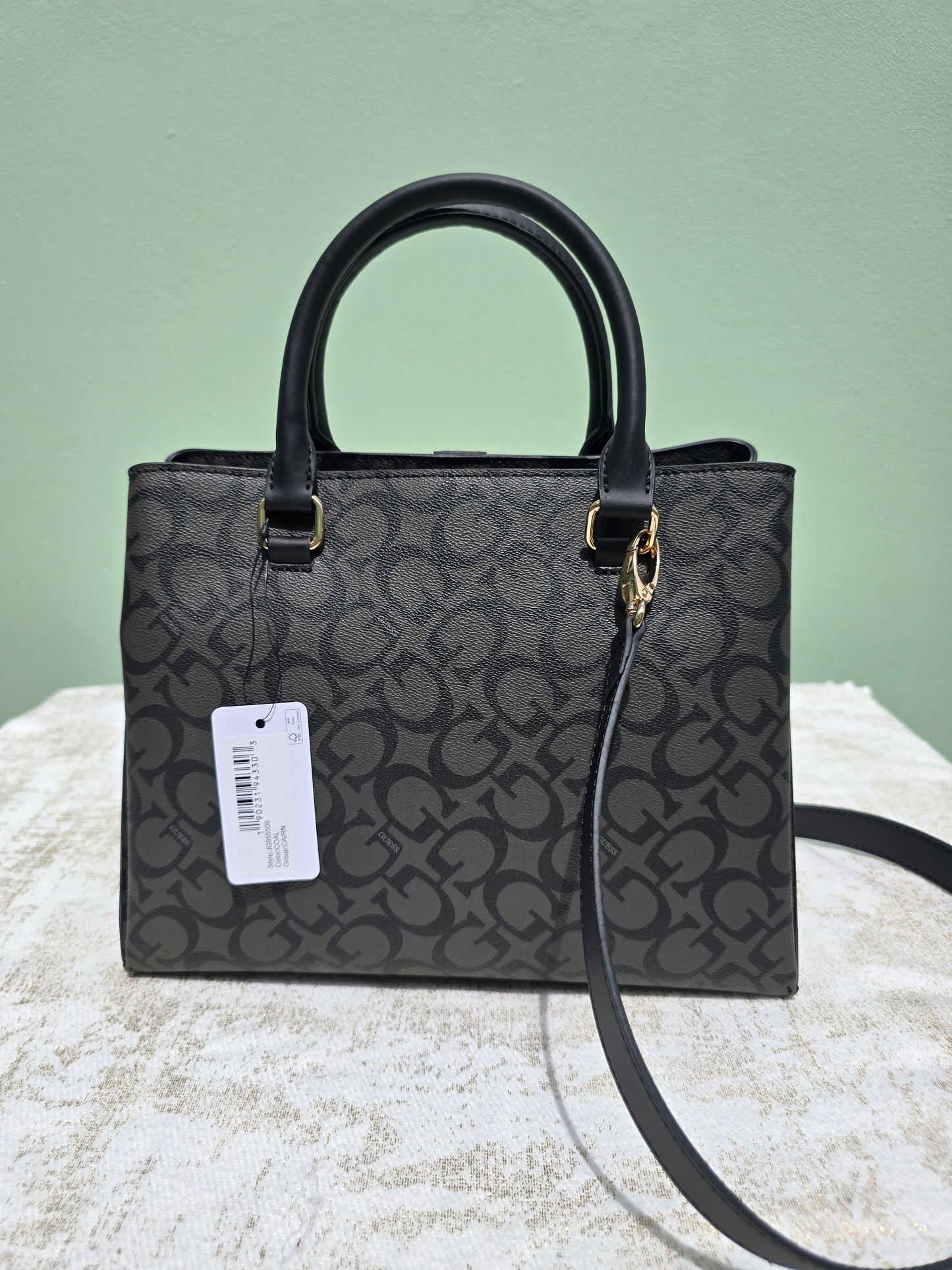 GUESS Satchel  Triple Compartment with 2  snap closure and 1 zipper