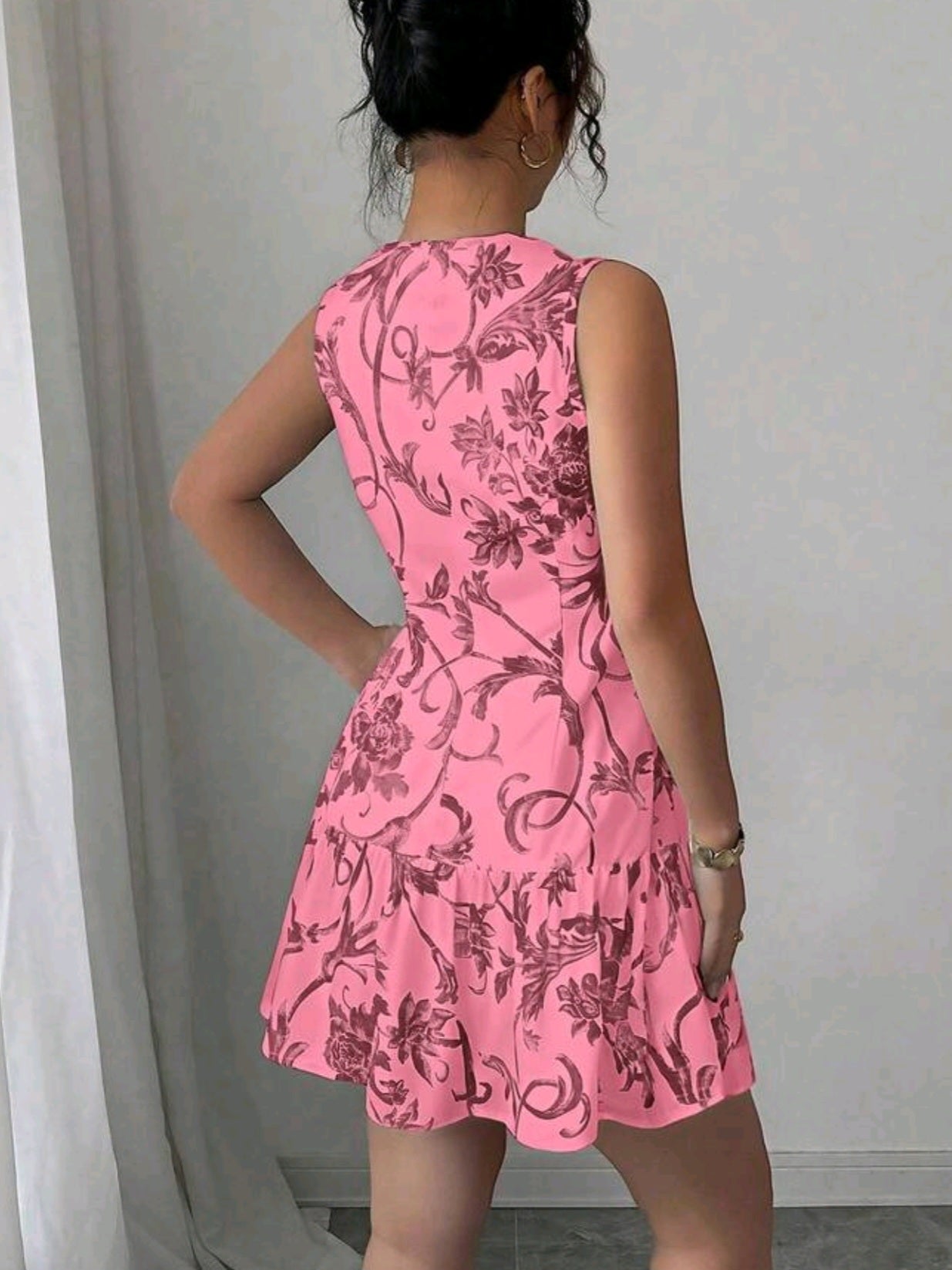 4515 Sleeveless Waist Cinched Dress