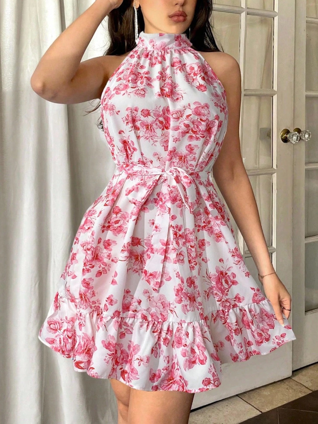 8668 A Line Floral Dress
