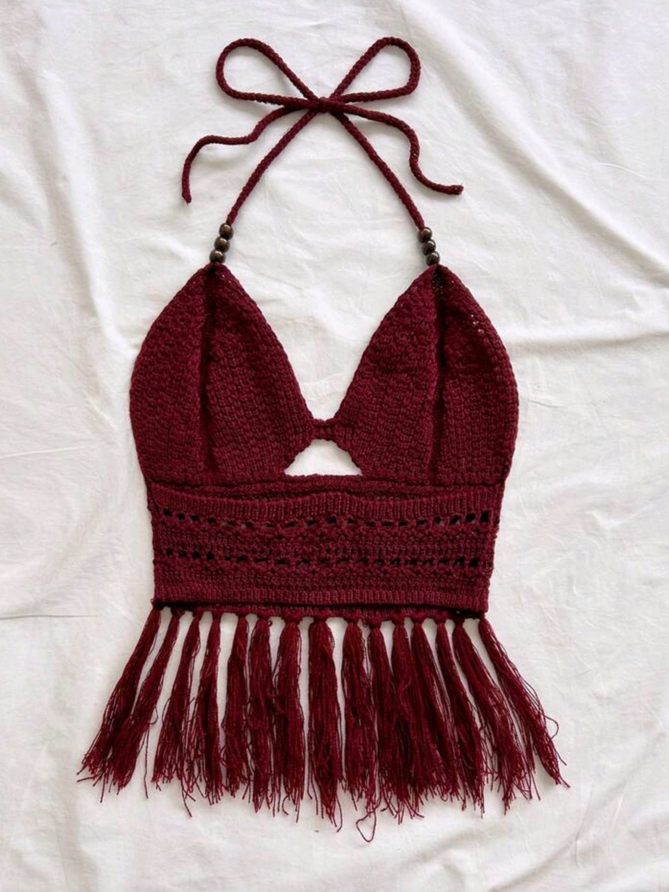 2953 Tassel Hem Knit Top