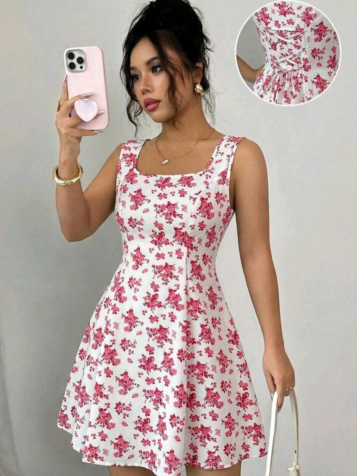 8698 Tie Waist A-Line Dress