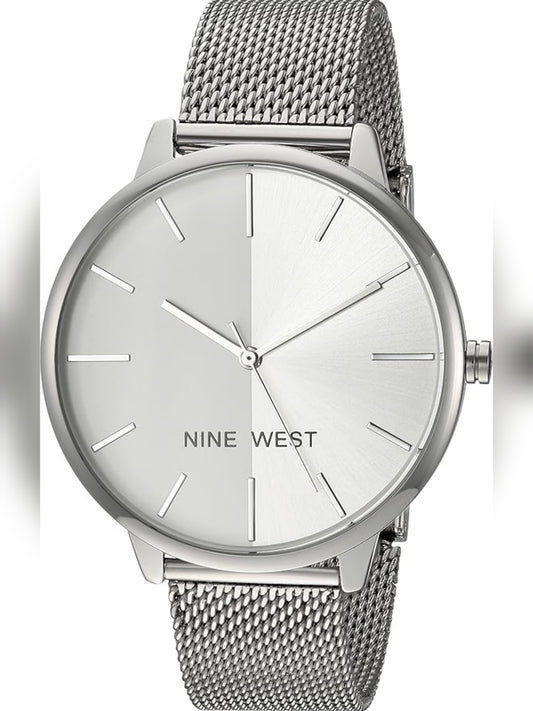 NW /1981SVB Nine West Mesh Bracelet Watch - Silver