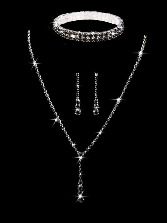 0788 3 piece set Earrings, necklace and handband