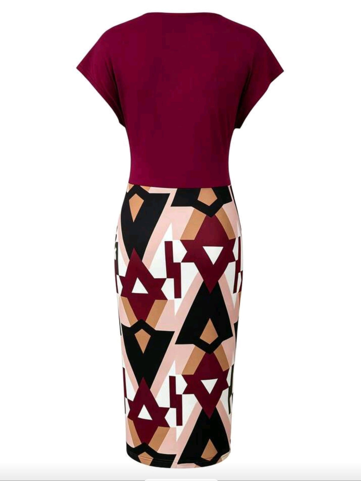 4023 V Neck Drop Shoulder Design Dress
