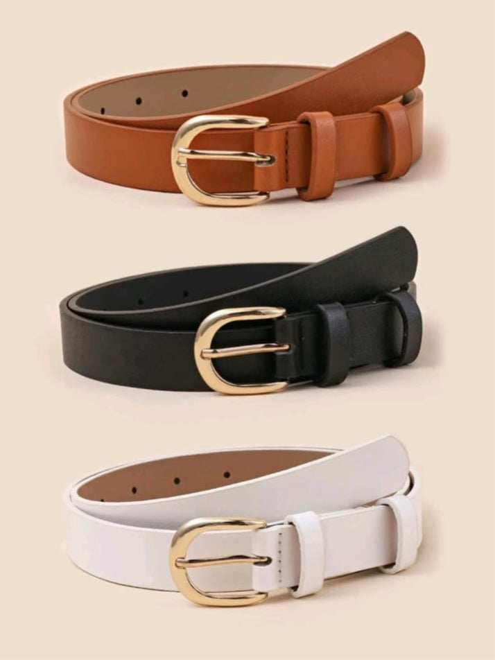 3pcs Metal Buckle Belt