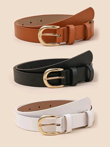 3pcs Metal Buckle Belt