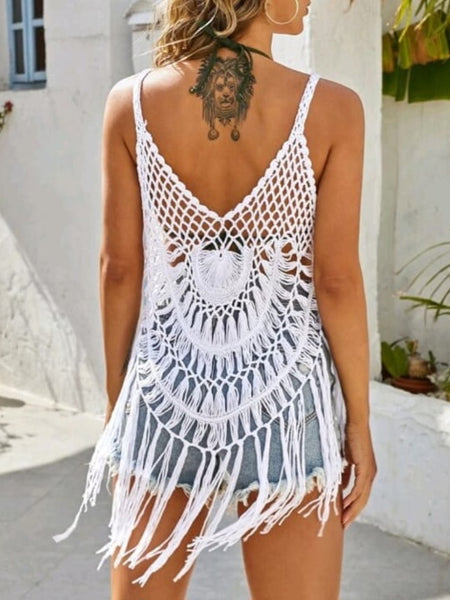 Crochet Fringe Hem Cover Up