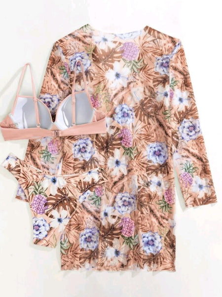 Push Up Bikini Swimsuit With Kimono