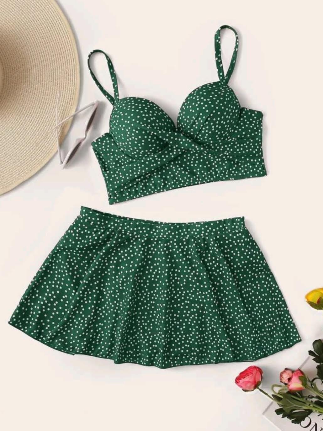Push Up Skort Bikini Swimsuit