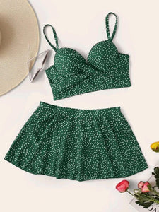 Push Up Skort Bikini Swimsuit