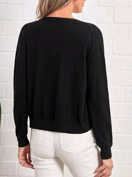Button Front Solid Cardigan