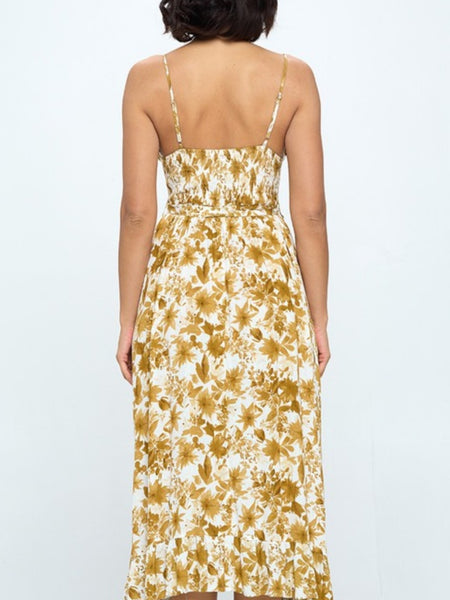Smocked Back Ruffle Hem Maxi Dress