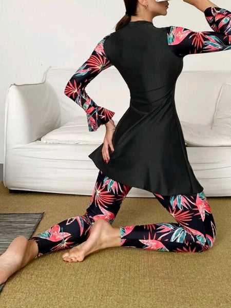 Long Sleeve Pants Full Body Bikini Swimsuit