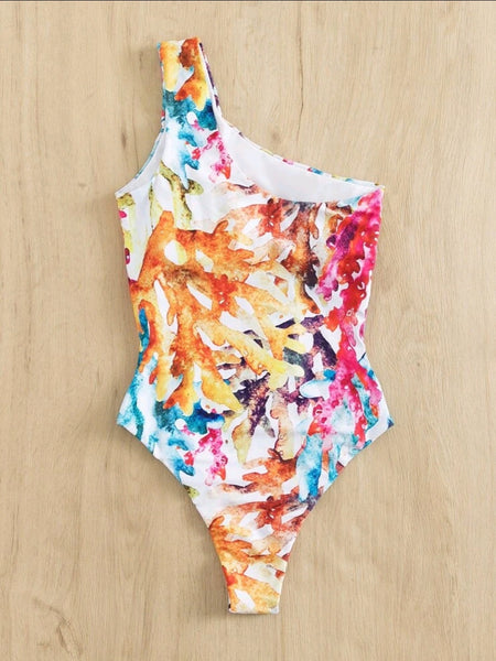 One Shoulder One Piece Swimsuit